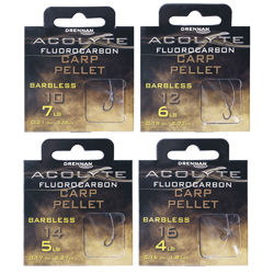 Drennan Hooks To Fluorocarbon Barbless Acolyte Carp Pellet